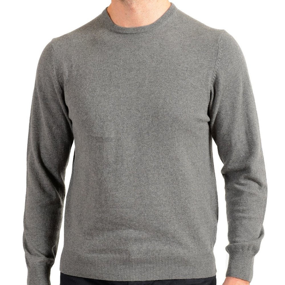 Pierre Balmain Men's Gray Wool Cashmere Crewneck Pullover Sweater
